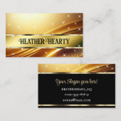 ラグジュアリーシックデラックスリキッド金ゴールドゴールデングラデーションサテン 名刺 (正面/裏面)