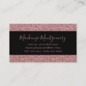 ラグジュアリーシックバラ金ゴールドスパークルグリッタードリップ 名刺 (裏面)