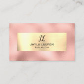 ラグジュアリーシックピンク金ゴールドモノグラム 名刺 (正面)
