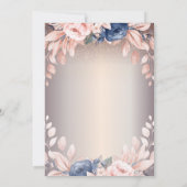 ラグジュアリーシックフローラ、ストリングライト100th誕生日 招待状 (裏面)