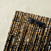 ラグジュアリーシックブラック金ゴールドスパークリーグリッターフリンジ ビーチタオル (インサイチュ)