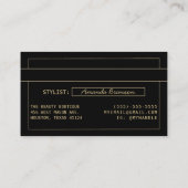 ラグジュアリーシックブラック金ゴールドラグジュアリークレジットカードロゴ 名刺 (裏面)