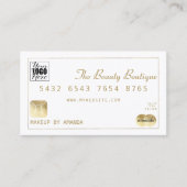 ラグジュアリーシックホワイト金ゴールドラグジュアリークレジットカードロゴ 名刺 (正面)