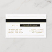 ラグジュアリーシックホワイト金ゴールドラグジュアリークレジットカードロゴ 名刺 (裏面)