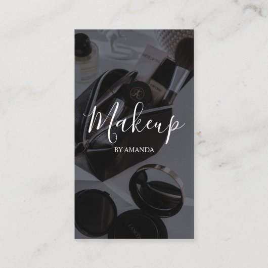 ラグジュアリーシックメイクアップアーティスト美しいサロンQRコード 名刺 (正面)