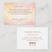 ラグジュアリーシック感謝していピンク《写真》ぼけ味ご購入 名刺 (正面/裏面)