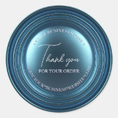 ラグジュアリーシック深いブルーメタリックビジネスサンキュー ラウンドシール (正面)