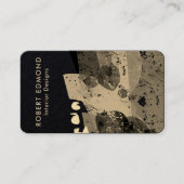 ラグジュアリーシック芸術的ゴールデンユニーク抽象芸術QR 名刺 (正面)