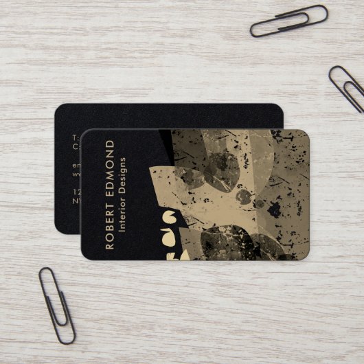 ラグジュアリーシック芸術的ゴールデンユニーク抽象芸術QR 名刺 (正面/裏面インサイチュ)