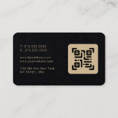 ラグジュアリーシック芸術的ゴールデンユニーク抽象芸術QR 名刺 (裏面)