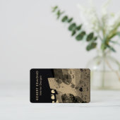 ラグジュアリーシック芸術的ゴールデンユニーク抽象芸術QR 名刺 (スタンド正面)