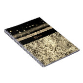 ラグジュアリーシック金ゴールドグリッターシグネチャーモノグラム ノートブック (右側)