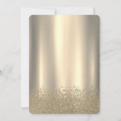 ラグジュアリーシック金ゴールドグリッタードレスティアラスウィート16 招待状 (裏面)