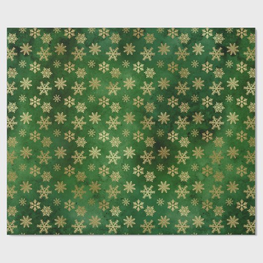 ラグジュアリーシック金ゴールドスノーフレークスクリスマスホリデーズ ラッピングペーパー (フラット)