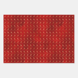 ラグジュアリーシック金ゴールドトナディアレッドクリスマスホリデーズ ラッピングペーパーシート