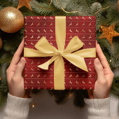 ラグジュアリーシック金ゴールドトナディアレッドクリスマスホリデーズ ラッピングペーパー