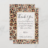 ラグジュアリーシック金ゴールドブラックブラウンレオパードアニマルプリント サンキューカード (正面/裏面)