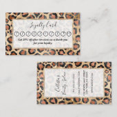 ラグジュアリーシック金ゴールドブラックブラウンレオパードアニマルプリント ロイヤリティカード (正面/裏面)