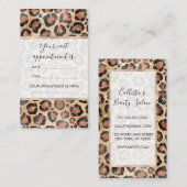 ラグジュアリーシック金ゴールドブラックブラウンレオパードアニマルプリント 予約カード (正面/裏面)