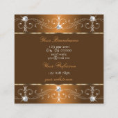 ラグジュアリーシナモン華美ブラウンオーナメントと写真 スクエア名刺 (裏面)