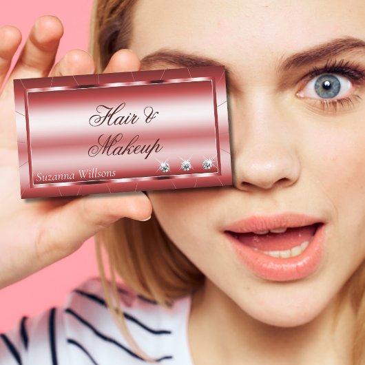 ラグジュアリーシマーリーレッドダイヤモンドノーブルモダンと 名刺