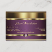 ラグジュアリーシマーリー金ゴールドとパープルグリジーライネストーンズ 名刺 (裏面)