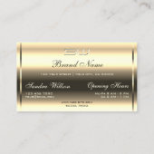 ラグジュアリーシメリーゴールデンイエローグリッターイニシャル 名刺 (裏面)