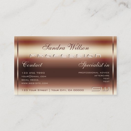 ラグジュアリーシメリーバラフェイクゴールデン3Dモノグラム 名刺 (裏面)