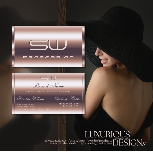 ラグジュアリーシメリーバラ金ゴールドオプティクス&3Dモノグラム 名刺