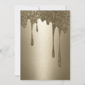 ラグジュアリーシャイニー金ゴールドグリッターガールユニコーンベビーシャワー 招待状 (裏面)