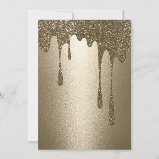 ラグジュアリーシャイニー金ゴールドグリッターガールユニコーンベビーシャワー 招待状 (裏面)