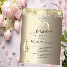 ラグジュアリーシャンパングラス金ゴールド紙吹雪70th誕生日