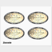 ラグジュアリーシャンパングリッター製品ラベルダイヤモンド 楕円形シール (シート)