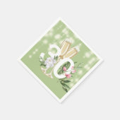 ラグジュアリーシャンパングリーン30th誕生日 スタンダードカクテルナプキン (角)