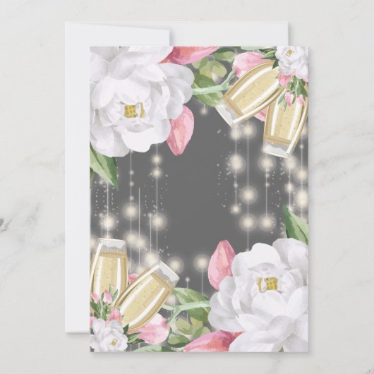 ラグジュアリーシャンパンフローラグレイ30th誕生日パーティー 招待状 (裏面)