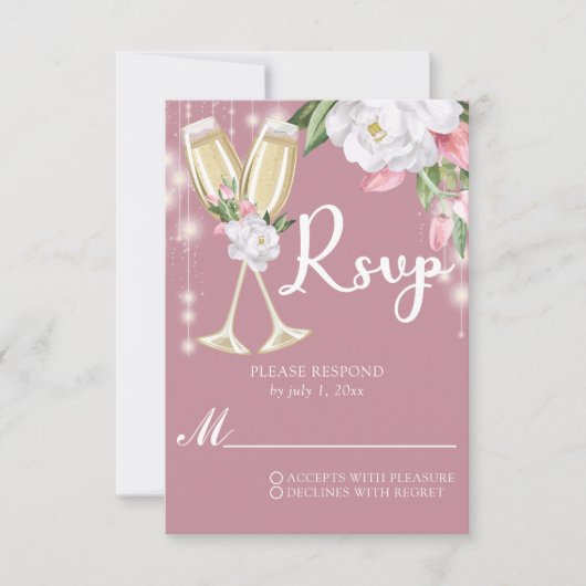 ラグジュアリーシャンパンフローラ30th Birthday 出欠カード (正面)