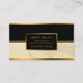ラグジュアリーシャンパン金ゴールドグリッターマーブル 名刺 (正面)