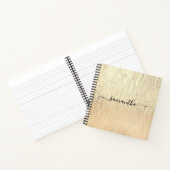 ラグジュアリーシャンパン金ゴールド署名名 ノートブック (内部)