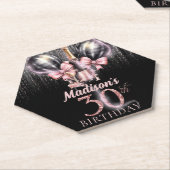 ラグジュアリーシャンパン30歳の誕生日パーソナライズされた ペーパーコースター (アングル)