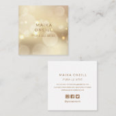 ラグジュアリーシャンパン《写真》ぼけ味グリッターソーシャルメディア スクエア名刺 (正面/裏面)