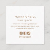 ラグジュアリーシャンパン《写真》ぼけ味グリッターソーシャルメディア スクエア名刺 (裏面)