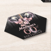 ラグジュアリーシャンパーニュ60誕生日 パーソナライズされた ペーパーコースター (アングル)