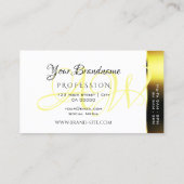 ラグジュアリーシュマーリングカラフルゴールデンストライプイニシャル 名刺 (裏面)