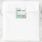 ラグジュアリーシルバーきらめくミントキャンドルラベル スクエアシール (バッグ)