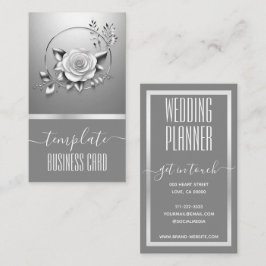 ラグジュアリーシルバーカリフかわいらしィックフローラリース 名刺