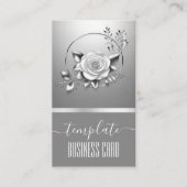 ラグジュアリーシルバーカリフかわいらしィックフローラリース 名刺 (正面)