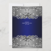 ラグジュアリーシルバーカービングフローラ結婚式招待状 招待状 (裏面)