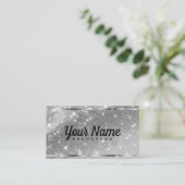 ラグジュアリーシルバークロームグリッターサンドスタきらめくーズ 名刺 (スタンド正面)