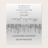 ラグジュアリーシルバーグリッターとスパークル 名刺 (外部フラット)