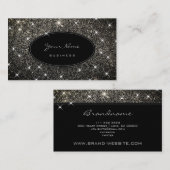 ラグジュアリーシルバーグリッターグラムルミニスタエレガントーズ 名刺 (正面/裏面)
